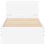 Estructura cama con cabecero madera ingeniería blanco 90x200 cm de , Camas y somieres - Ref: Foro24-838624, Precio: 99,89 €, ...