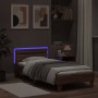 Estructura de cama cabecero luces LED marrón roble 75x190 cm de , Camas y somieres - Ref: Foro24-838756, Precio: 71,43 €, Des...