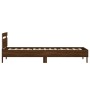 Estructura de cama cabecero luces LED marrón roble 75x190 cm de , Camas y somieres - Ref: Foro24-838756, Precio: 71,43 €, Des...