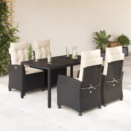 Set de muebles jardín 5 pzas con cojines ratán sintético negro en Conjuntos de jardín | Comprar online en Foru.es