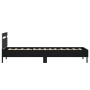 Estructura de cama con cabecero y luces LED negro 90x200 cm de , Camas y somieres - Ref: Foro24-838716, Precio: 117,31 €, Des...