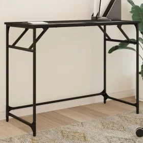 Escritorio de madera de ingeniería y acero negro 100x45x76 cm de , Escritorios - Ref: Foro24-842266, Precio: 51,98 €, Descuen...