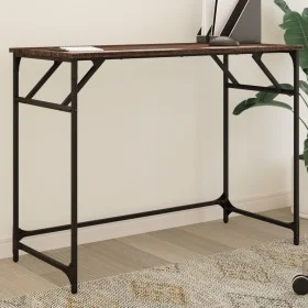 Escritorio madera ingeniería y acero roble marrón 100x45x76 cm de , Escritorios - Ref: Foro24-842270, Precio: 50,37 €, Descue...
