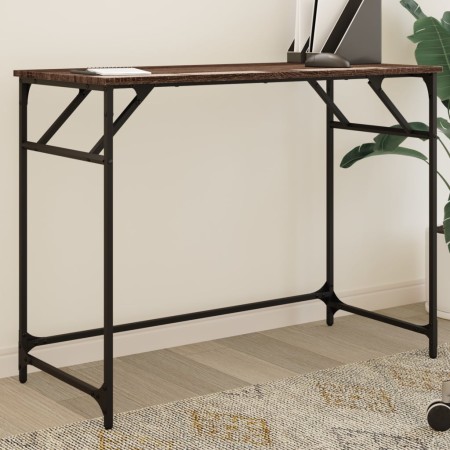 Escritorio madera ingeniería y acero roble marrón 100x45x76 cm de , Escritorios - Ref: Foro24-842270, Precio: 51,00 €, Descue...
