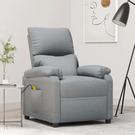 Sillón de masaje tela gris claro de , Sillones de masaje eléctricos - Ref: Foro24-348469, Precio: 208,52 €, Descuento: %