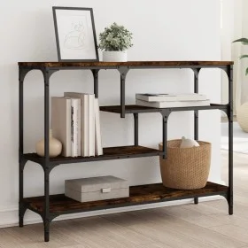 Mesa consola madera de ingeniería roble ahumado 100x30x75 cm de , Mesas auxiliares - Ref: Foro24-838915, Precio: 66,05 €, Des...