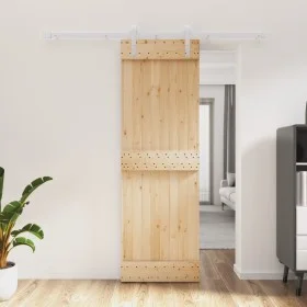 Puerta corredera con herrajes madera maciza de pino 70x210 cm de , Puertas - Ref: Foro24-3203026, Precio: 170,50 €, Descuento: %