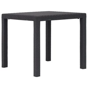 Mesa de jardín de plástico aspecto ratán marrón 79x79x72 cm de vidaXL, Mesas de jardín - Ref: Foro24-45603, Precio: 102,03 €,...