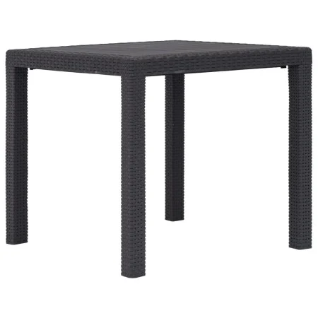 Mesa de jardín de plástico aspecto ratán marrón 79x79x72 cm de vidaXL, Mesas de jardín - Ref: Foro24-45603, Precio: 102,03 €,...