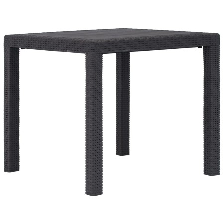 Mesa de jardín de plástico aspecto ratán marrón 79x79x72 cm de vidaXL, Mesas de jardín - Ref: Foro24-45603, Precio: 86,39 €, ...