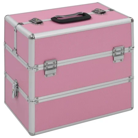 Maletín de maquillaje 37x24x35 cm aluminio rosa de vidaXL, Neceseres - Ref: Foro24-91838, Precio: 53,87 €, Descuento: %