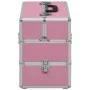 Maletín de maquillaje 37x24x35 cm aluminio rosa de vidaXL, Neceseres - Ref: Foro24-91838, Precio: 53,87 €, Descuento: %
