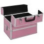 Maletín de maquillaje 37x24x35 cm aluminio rosa de vidaXL, Neceseres - Ref: Foro24-91838, Precio: 53,87 €, Descuento: %
