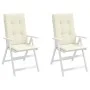 Cojín silla de jardín respaldo alto 2 uds tela crema 120x50x3cm de , Cojines para sillas y sofás - Ref: Foro24-43181, Precio:...