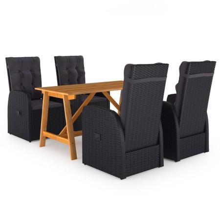Juego de comedor para jardín 5 piezas negro de , Conjuntos de jardín - Ref: Foro24-3068768, Precio: 882,05 €, Descuento: %