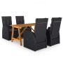 Juego de comedor para jardín 5 piezas negro de , Conjuntos de jardín - Ref: Foro24-3068768, Precio: 882,05 €, Descuento: %