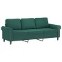 Sofá de 3 plazas con taburete de terciopelo verde oscuro 180 cm de , Sofás - Ref: Foro24-3201217, Precio: 353,62 €, Descuento: %