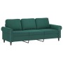 Sofá de 3 plazas con taburete de terciopelo verde oscuro 180 cm de , Sofás - Ref: Foro24-3201217, Precio: 366,85 €, Descuento: %