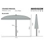 Madison Sombrilla Patmos Luxe rectangular 210x140 cm gris taupé de , Sombrillas - Ref: Foro24-418775, Precio: 77,69 €, Descue...
