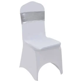 Lazo de silla elástico 25 uds con broche de diamante plateado de , Fundas - Ref: Foro24-133580, Precio: 40,72 €, Descuento: %