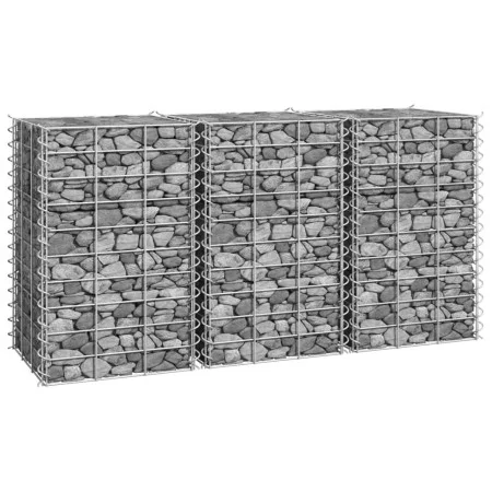 Gabion flower beds 3 units iron 30x30x50 cm by , Pots and planters - Ref: Foro24-151248, Price: 39,22 €, Discount: %