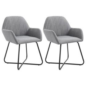Sillas de comedor giratorias 2 unidades tela gris claro de vidaXL, Sillas de comedor - Ref: Foro24-249807, Precio: 161,56 €, ...