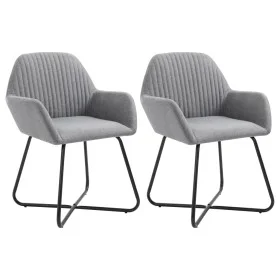 Sillas de comedor giratorias 2 unidades tela gris claro de vidaXL, Sillas de comedor - Ref: Foro24-249807, Precio: 161,95 €, ...