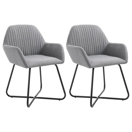 Sillas de comedor giratorias 2 unidades tela gris claro de vidaXL, Sillas de comedor - Ref: Foro24-249807, Precio: 161,56 €, ...