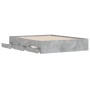 Cama con cajones madera ingeniería gris hormigón 140x190 cm de , Camas y somieres - Ref: Foro24-3207304, Precio: 200,29 €, De...
