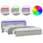 Estructura de cama cabecero y luces LED gris Sonoma 180x200 cm de , Camas y somieres - Ref: Foro24-3207593, Precio: 212,49 €,...