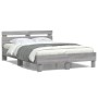 Estructura de cama cabecero y luces LED gris Sonoma 120x200 cm de , Camas y somieres - Ref: Foro24-3207558, Precio: 162,10 €,...