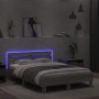 Estructura de cama cabecero y luces LED gris Sonoma 120x200 cm de , Camas y somieres - Ref: Foro24-3207558, Precio: 162,10 €,...