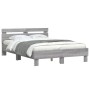 Estructura de cama cabecero y luces LED gris Sonoma 120x200 cm de , Camas y somieres - Ref: Foro24-3207558, Precio: 162,10 €,...