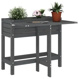 Jardinera con tapa plegable madera maciza de pino gris de , Maceteros y jardineras - Ref: Foro24-825123, Precio: 97,04 €, Des...