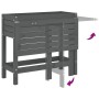 Jardinera con tapa plegable madera maciza de pino gris de , Maceteros y jardineras - Ref: Foro24-825123, Precio: 98,28 €, Des...