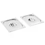 Tapas para bandejas Gastronorm 1/2 acero inoxidable 2 unidades de vidaXL, Tapas de cubetas para mesas de vapor - Ref: Foro24-...