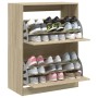 Mueble zapatero 2 cajones abatibles roble Sonoma 80x42x108 cm de , Zapateros y organizadores de calzado - Ref: Foro24-3214401...