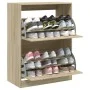 Mueble zapatero 2 cajones abatibles roble Sonoma 80x42x108 cm de , Zapateros y organizadores de calzado - Ref: Foro24-3214401...