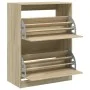 Mueble zapatero 2 cajones abatibles roble Sonoma 80x42x108 cm de , Zapateros y organizadores de calzado - Ref: Foro24-3214401...