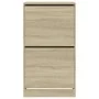Mueble zapatero 2 cajones abatibles roble Sonoma 60x42x108 cm de , Zapateros y organizadores de calzado - Ref: Foro24-3214387...