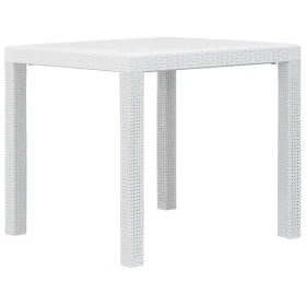 Weißer Gartentisch aus Kunststoff in Rattanoptik, 79 x 79 x 72 cm von vidaXL, Gartentische - Ref: Foro24-45601, Preis: 81,94 ...