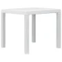 Mesa de jardín de plástico aspecto ratán blanco 79x79x72 cm de vidaXL, Mesas de jardín - Ref: Foro24-45601, Precio: 81,94 €, ...