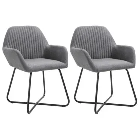 Sillas de comedor 2 unidades tela gris oscuro de vidaXL, Sillas de comedor - Ref: Foro24-249808, Precio: 160,57 €, Descuento: %