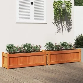 Jardineras de exterior 2 uds madera maciza de pino marrón cera de , Maceteros y jardineras - Ref: Foro24-837454, Precio: 100,...