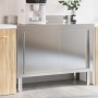 Mesa de trabajo de cocina puertas correderas acero inoxidable de , Restauración - Ref: Foro24-376441, Precio: 279,30 €, Descu...