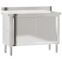 Mesa de trabajo de cocina puertas correderas acero inoxidable de , Restauración - Ref: Foro24-376441, Precio: 279,30 €, Descu...