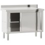 Mesa de trabajo de cocina puertas correderas acero inoxidable de , Restauración - Ref: Foro24-376441, Precio: 279,30 €, Descu...