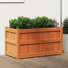 Jardinera exterior madera maciza pino marrón cera 90x50x50 cm de , Maceteros y jardineras - Ref: Foro24-837463, Precio: 82,73...
