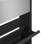 Mueble zapatero con espejo 5 niveles negro 63x17x169,5 cm de , Zapateros y organizadores de calzado - Ref: Foro24-3228280, Pr...