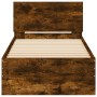 Cama con cabecero madera de ingeniería roble ahumado 75x190 cm de , Camas y somieres - Ref: Foro24-838663, Precio: 67,37 €, D...